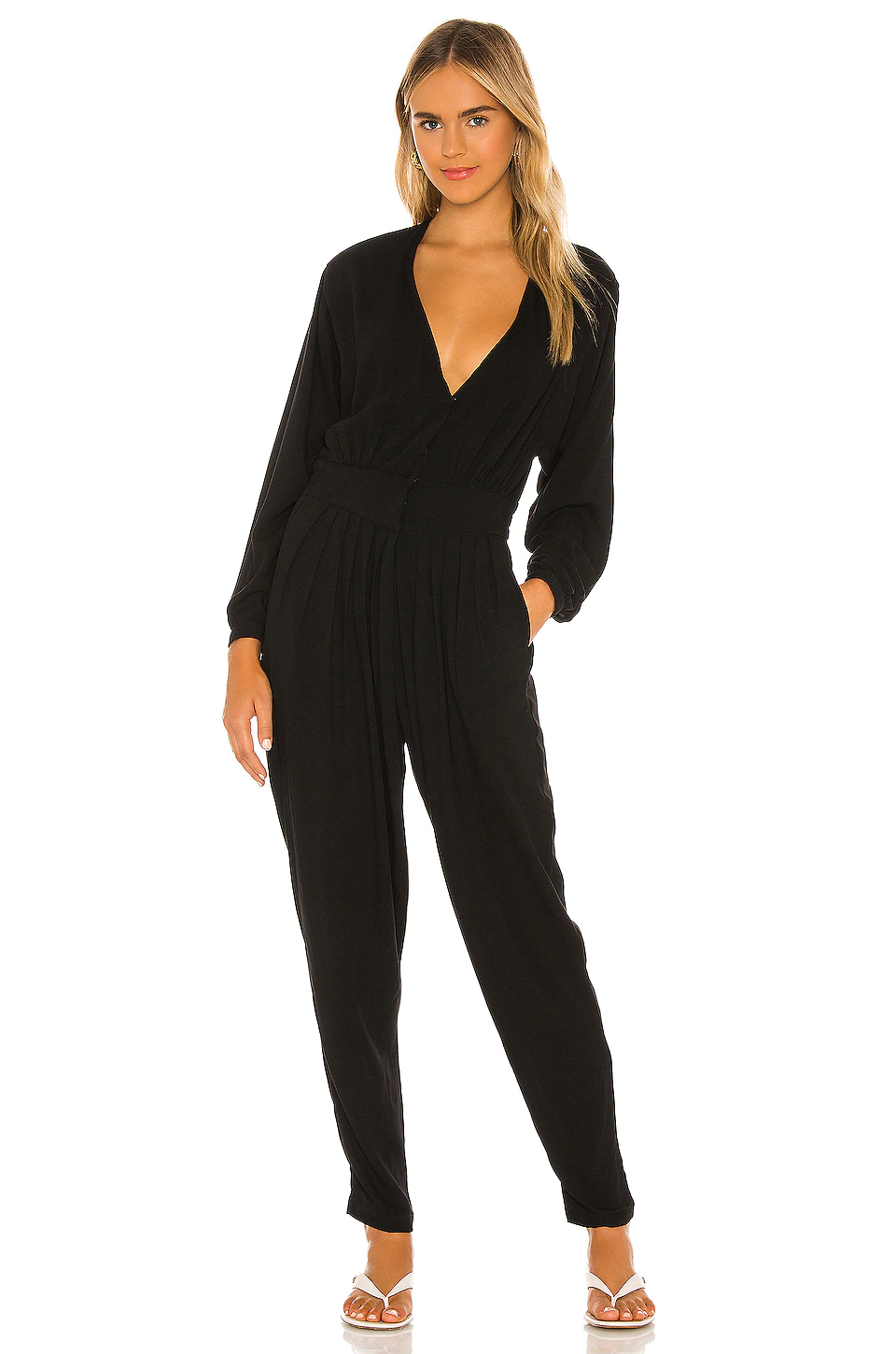 Indah Gianyar Pleated Jumpsuit In Black