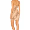 Indah Bea Bias Mini Dress In Desert Python -Cheap Indah Store INDA WD681 V3