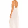 Indah Yasmine Solid Gathered Neckline Sundress Maxi In Ivory -Cheap Indah Store INDA WD697 V4
