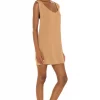 Indah Pella Plunge Mini Dress In Mocha -Cheap Indah Store INDA WD763 V3
