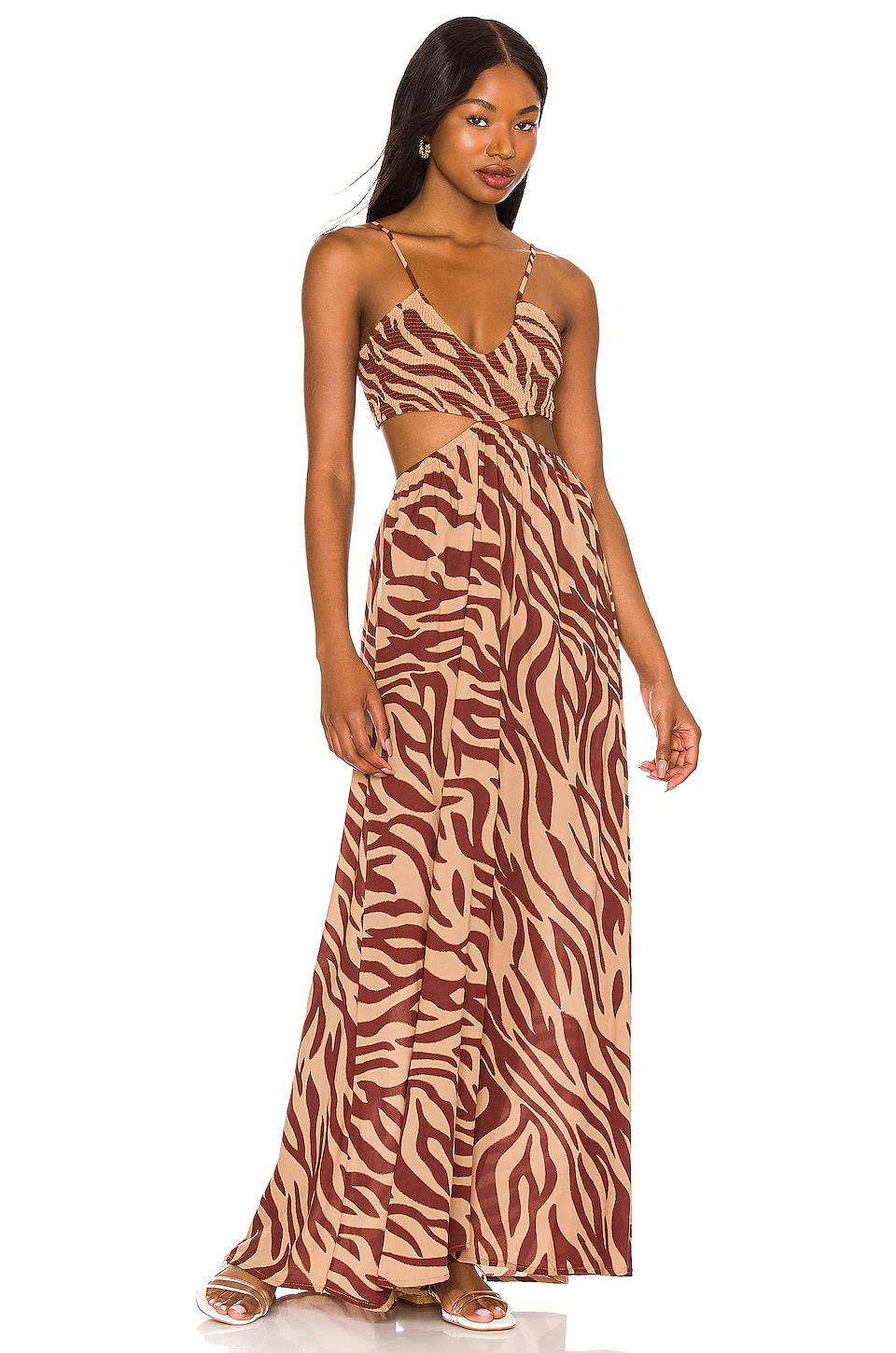 Indah Innocence Cutaway Maxi Dress In Sahara