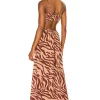 Indah Innocence Cutaway Maxi Dress In Sahara -Cheap Indah Store INDA WD767 V3