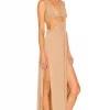 Indah Zoe Maxi Dress In Mocha -Cheap Indah Store INDA WD775 V2