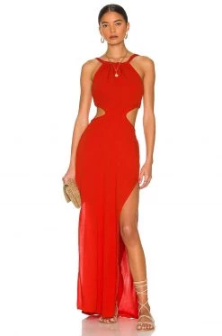 Indah Neomi Cutout Maxi Dress In Caliente