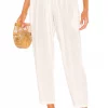 Indah Tanah Solid 80s Pleated Trouser In Ivory