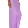 Indah Mint Solid Bias Maxi Skirt In Violet -Cheap Indah Store INDA WQ102 V2