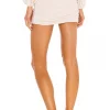 Indah Cori Solid Gathered Seamless Mini Skirt In Opal -Cheap Indah Store INDA WQ78 V3