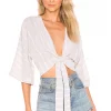 Indah Luke Wrap Top In Stone Stripe