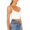 Indah Cutlass Solid Bustier Crop Tank In Ivory -Cheap Indah Store INDA WS283 V2