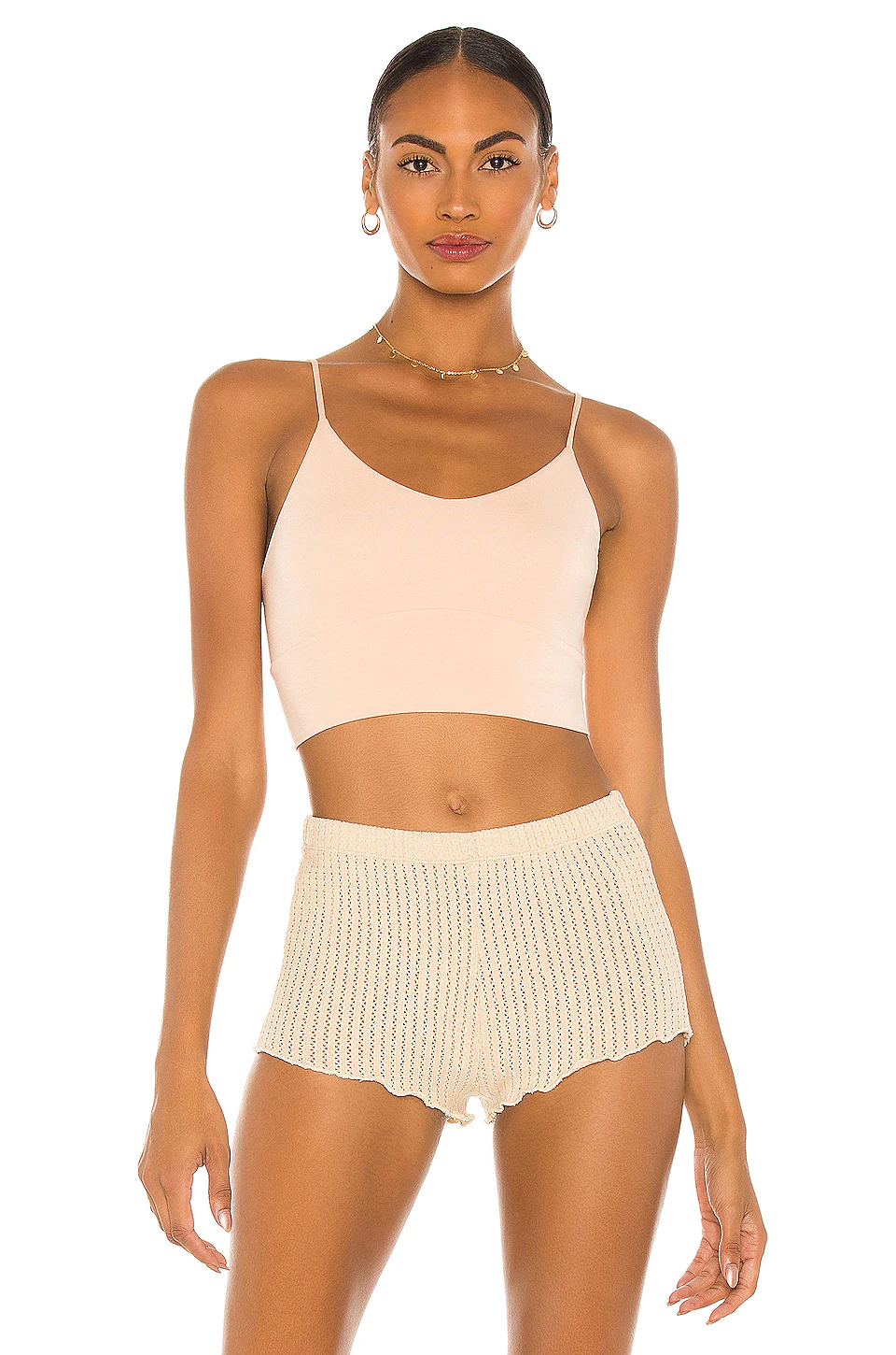 Indah Wafer Scoop Neck Bra Top In Cocktail