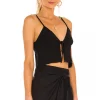 Indah Dusty Tie Front Camisole In Black 5 Indah Dusty Tie Front Camisole In Black -Cheap Indah Store INDA WS370 V2