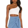 Indah Lucia One Shoulder Top In White