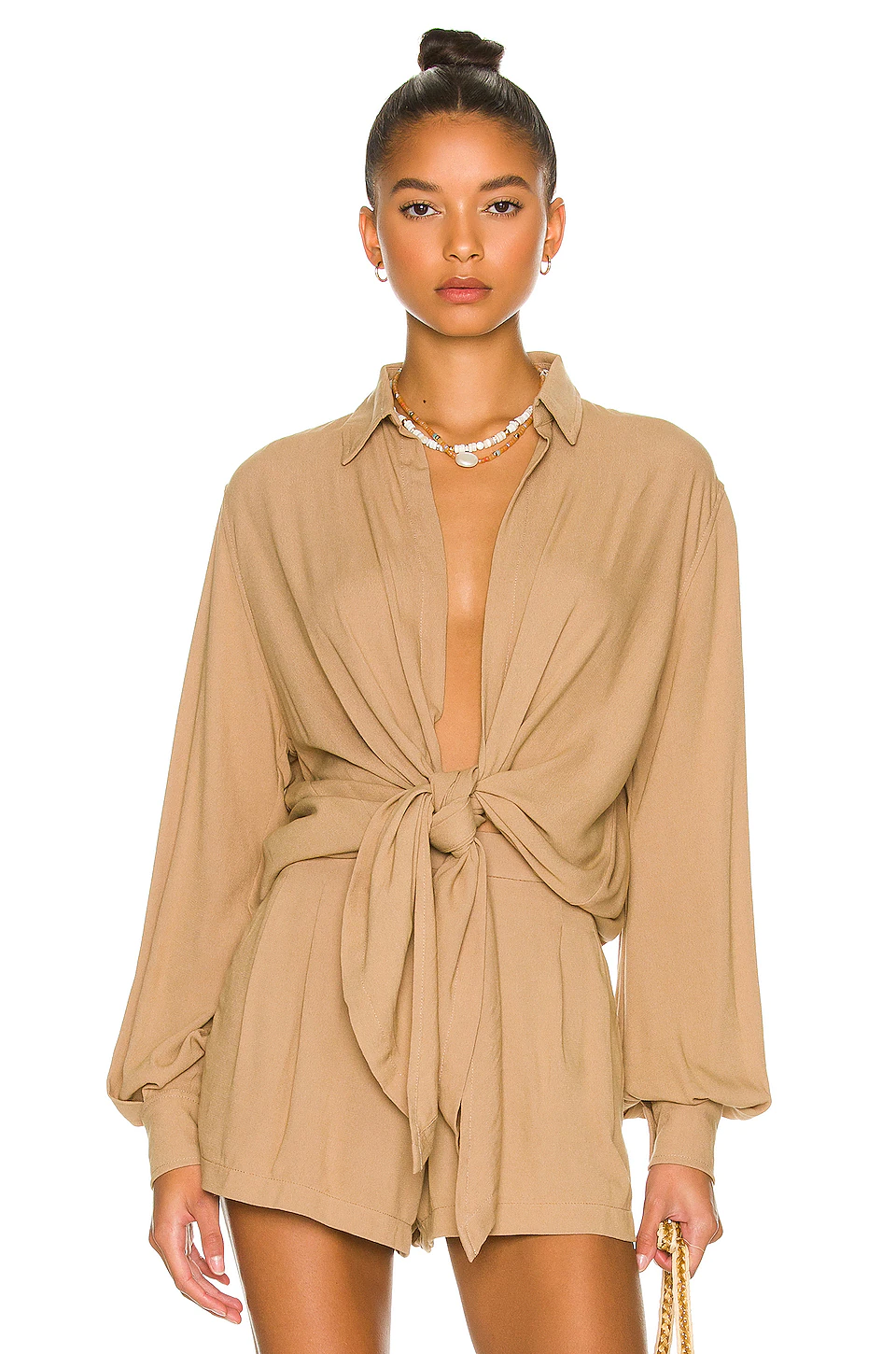 Indah Tilda Tie Top In Mocha