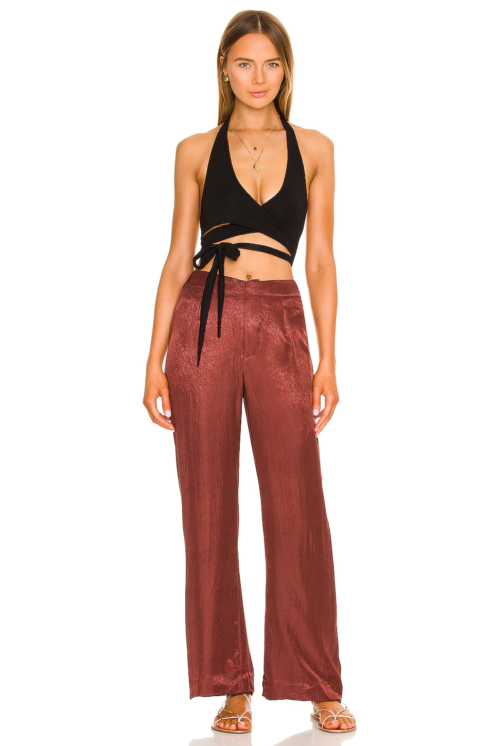 Indah Creedance Halter Ties Top In Black 4 Indah Creedance Halter Ties Top In Black - Image 4