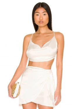 Indah Polina Seamless Cowl Neck Top In Ivory