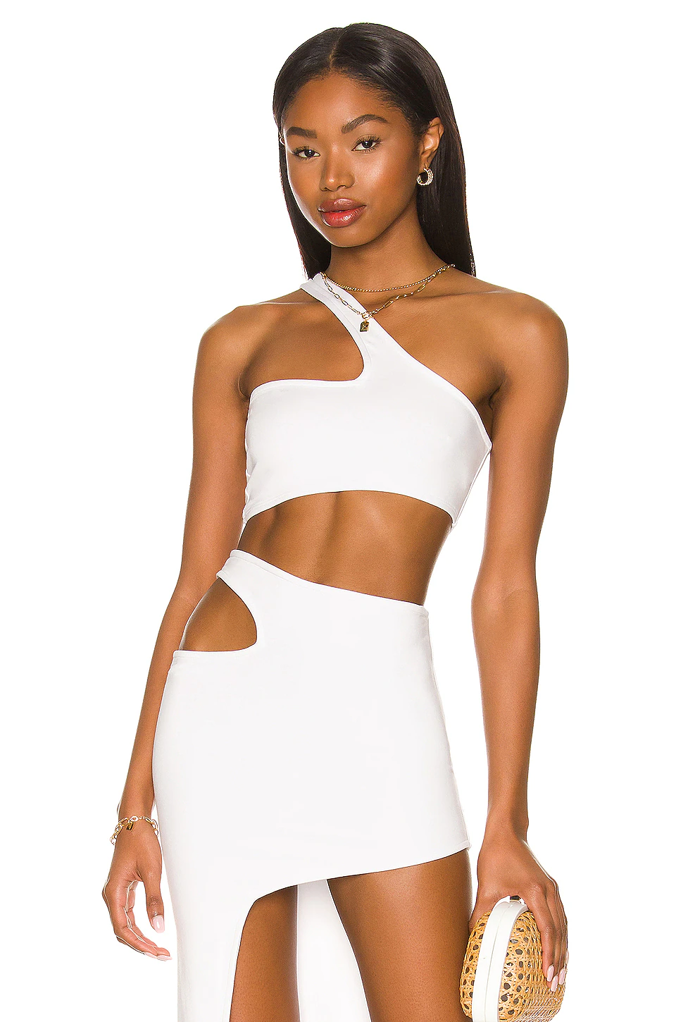 Indah Hera Asymmetrical Top In White