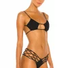 Indah Todos Smocked Diamond Bikini Top In Black -Cheap Indah Store INDA WX680 V2