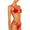 Indah Todos Smocked Diamond Bikini Top In Red 5 Indah Todos Smocked Diamond Bikini Top In Red -Cheap Indah Store INDA WX681 V2