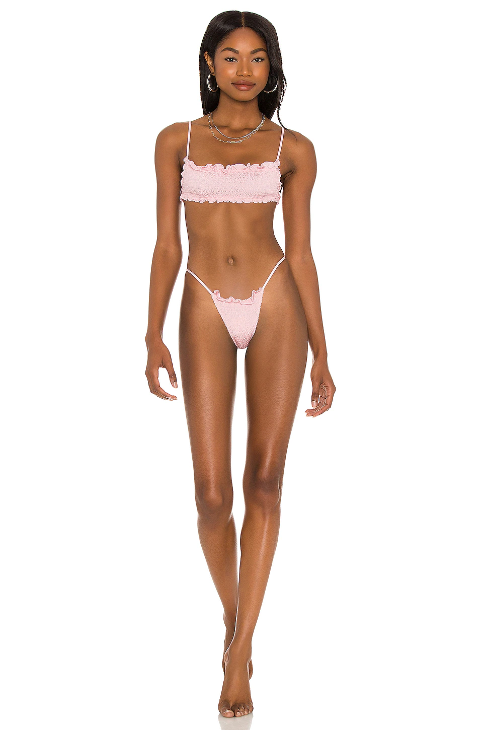 Indah Jav Solid Ruched Tube Bikini Top In Satin 4 Indah Jav Solid Ruched Tube Bikini Top In Satin - Image 4