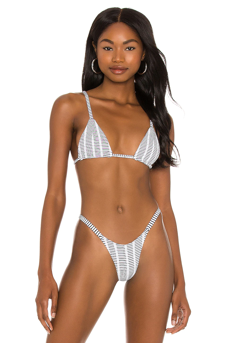 Indah Lido Triangle Bikini Top In Texture Stripe