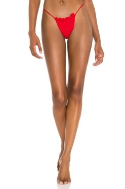 Indah Bali Skimpy Ruched Bikini Bottom In Red