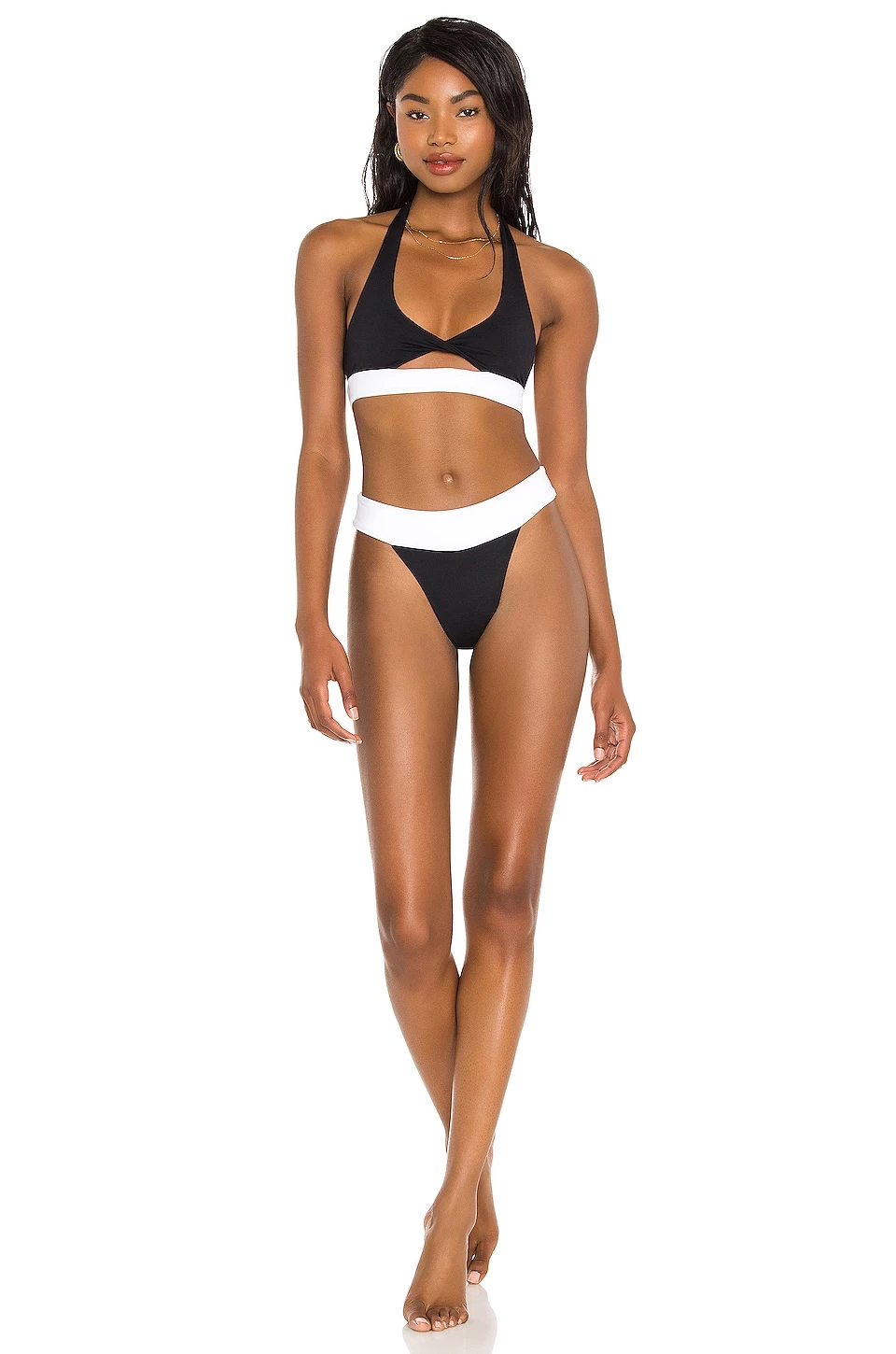 Indah Borneo Skimpy Colorblock High Cut 90s Supermodel Bikini Bottom In Black Colorblock 4 Indah Borneo Skimpy Colorblock High Cut 90s Supermodel Bikini Bottom In Black Colorblock - Image 4