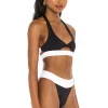 Indah Kali Colorblock Twist Bikini Top In Black Colorblock 5 Indah Kali Colorblock Twist Bikini Top In Black Colorblock -Cheap Indah Store INDA WX729 V2