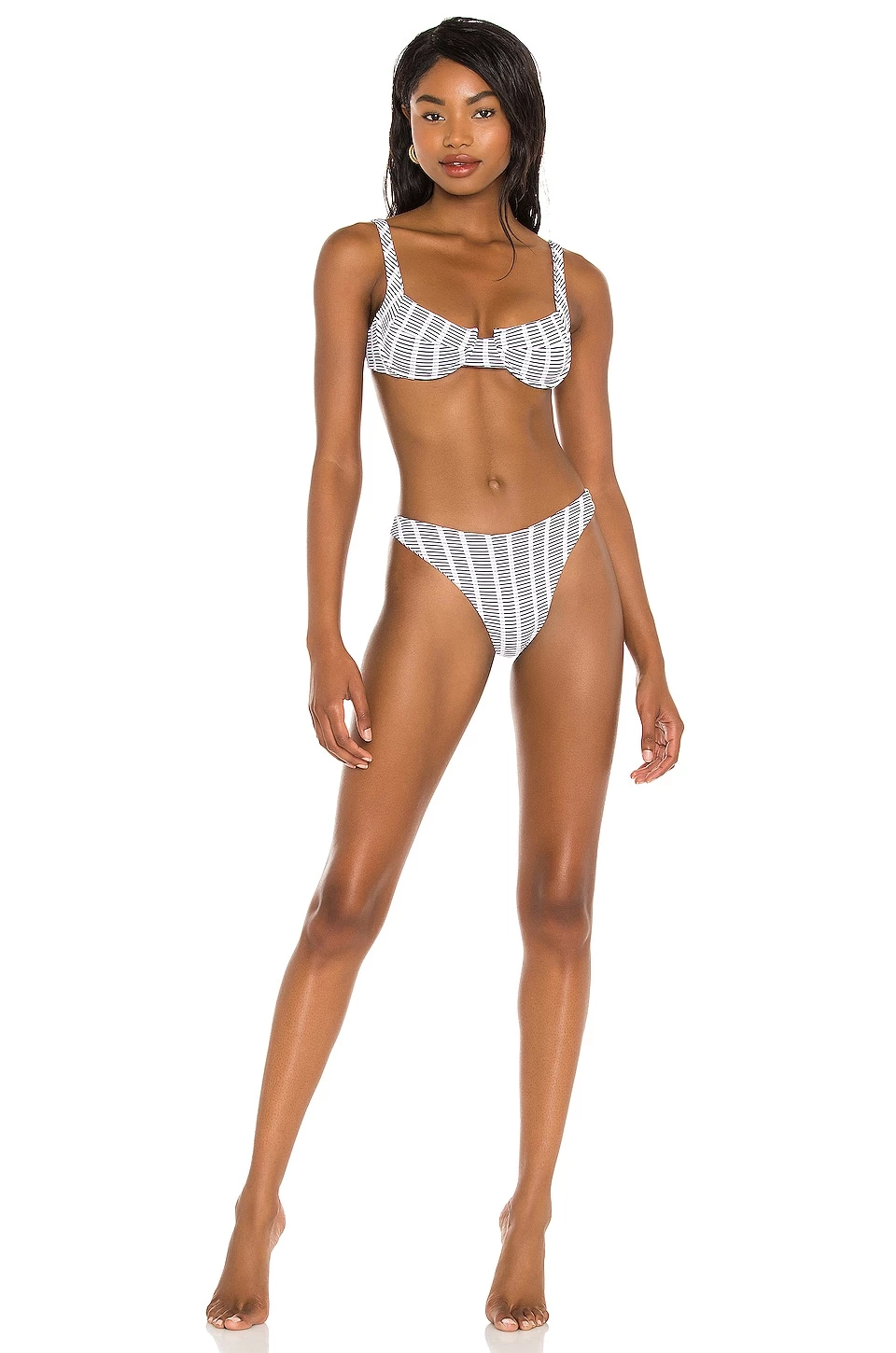 Indah Sal Skimpy Printed Bikini Bottom In Texture Stripe 4 Indah Sal Skimpy Printed Bikini Bottom In Texture Stripe - Image 4