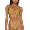 Indah Tom Printed Triangle Bikini Top In Sinar