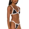 Indah Nias Colorblock Triangle Bikini Top In Black Colorblock -Cheap Indah Store INDA WX747 V2
