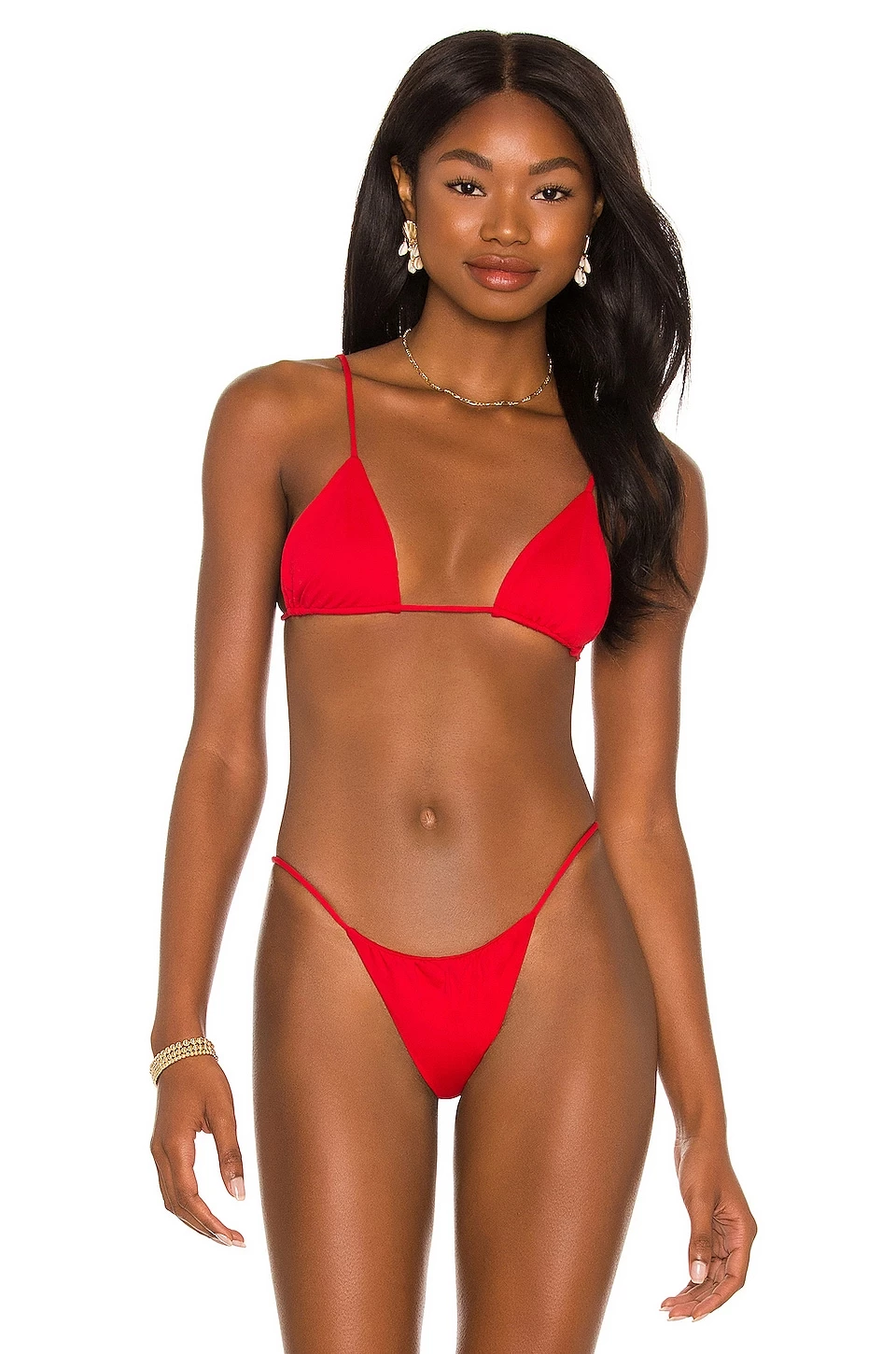 Indah Palma Solid Triangle Bikini Top In Red 1 Indah Palma Solid Triangle Bikini Top In Red